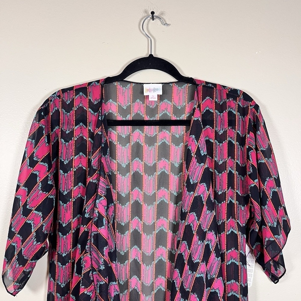 NWT LuLaRoe Sheer Fringe Kimono S Boho Duster Cardigan Festival Layering - Picture 4 of 10